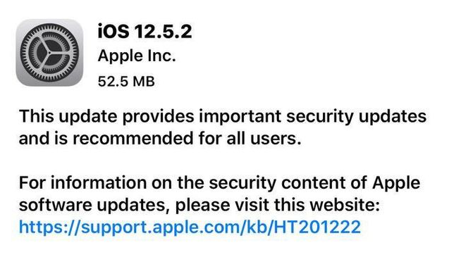 滦平苹果手机维修分享iOS12.5.2发布，建议所有老苹果用户安装 